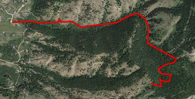 The track up Sypes Canyon